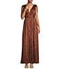 Sugarlips Leoben Floral Descanso V-Neck Sleeveless Pleated Maxi Dress, Color:Brown Black - Image 1