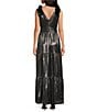 Sugarlips Liquid Satin Surplice V-Neck Sleeveless Velvet Shoulder Tie Tiered Hem Maxi Dress, Color:Gunmetal - Image 2