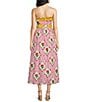 Sugarlips Maia Floral Beny Ruffle Strapless Belted Midi Dress, Color:Pink Multi - Image 2