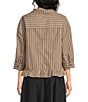 Sugarlips Marinda Striped Collared Half Sleeve Ruffle Hem Button Front Top - Image 2