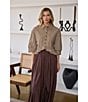 Sugarlips Marinda Striped Collared Half Sleeve Ruffle Hem Button Front Top - Image 5