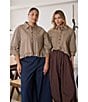 Sugarlips Marinda Striped Collared Half Sleeve Ruffle Hem Button Front Top - Image 6