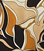 Sugarlips Matte Satin Abstract Print Split V-Neck 3/4 Sleeve Top, Color:Black Brown - Image 4
