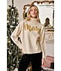 Sugarlips Metallic #double;Merry#double; Turtleneck Long Dolman Sleeve Sweater, Color:Cream gold - Image 5