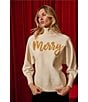 Sugarlips Metallic #double;Merry#double; Turtleneck Long Dolman Sleeve Sweater - Image 6
