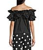 Sugarlips Off-The-Shoulder Bow Ruffle Top - Image 2