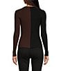 Sugarlips Olivia Mill Color Block Ribbed Knit V-Neck Long Sleeve Button Front Cardigan, Color:Black Brown - Image 2