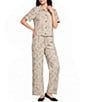 Sugarlips Paisley Printed High Rise Drawstring Waist Straight Leg Coordinating Denim Pants - Image 3