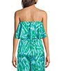 Sugarlips Petite Size Strapless Abstract Wane Printed Strapless Coordinating Satin Top - Image 2