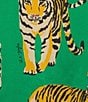 Sugarlips Petite Size Violda Tiger Printed Satin Collared Short Sleeve Button Down Coordinating Top - Image 3