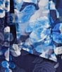 Sugarlips Plus Abay Floral Short Sleeve Jacquard/Organza Long Dress, Color:Blue/White - Image 3