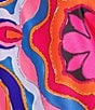 Sugarlips Plus Abstract/Geometric/Tropical Printed One-Shoulder Coordinating Top, Color:Red Multi - Image 4