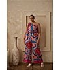 Sugarlips Plus Abstract/Geometric/Tropical Printed One-Shoulder Coordinating Top, Color:Red Multi - Image 5