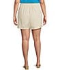 Sugarlips Plus Candida Shore Taliya Linen Blend Drawstring Shorts, Color:Natural - Image 2