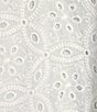 Sugarlips Plus Floral/Geometric Puff-Sleeve Eyelet Embroidered Midi Shift Dress, Color:White - Image 3