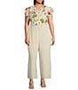 Sugarlips Plus Floral/Paisley Printed Flutter-Sleeve Woven Top, Color:Ivory Multi - Image 3