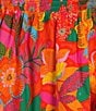 Sugarlips Plus Idalia Floral Miller Poplin Short Sleeve Dress, Color:Orange-Floral - Image 3