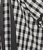Sugarlips Plus Leoti Gingham Printed Flutter Sleeve Babydoll Top, Color:Black/White - Image 4