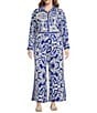 Sugarlips Plus Mixed Print High Rise Wide-Leg Coordinating Pants, Color:Blue/White - Image 3