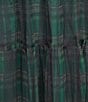 Sugarlips Plus Plaid Mesh Maxi Skirt, Color:Green/Black - Image 4