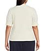 Sugarlips Plus Size Poplin-Sleeve Ribbed Top - Image 2
