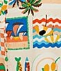 Sugarlips Plus Postcard Print Short Sleeve Coordinating Blouse, Color:Coral - Image 4