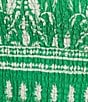 Sugarlips Plus Rick Rack Trimmed Coordinating Smocked Crop Top, Color:Green White - Image 4