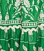 Sugarlips Plus Rick Rack Trimmed Tiered Coordinating High Waisted Skirt, Color:Green White - Image 4