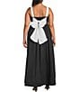Sugarlips Plus Roxy Smocked-Back Long Dress, Color:Black/White - Image 2