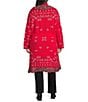 Sugarlips Plus Size Bandana Printed Fringe Collared Long Sleeve Belted Wrap Cardigan - Image 2
