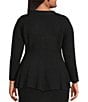 Sugarlips Plus Size Carthay Mile V-Neck Long Sleeve Button Down Coordinating Cardigan, Color:Black - Image 3