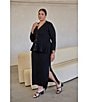 Sugarlips Plus Size Carthay Mile V-Neck Long Sleeve Button Down Coordinating Cardigan, Color:Black - Image 6