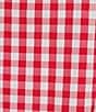 Sugarlips Plus Size Chelli Checkered Gingham Printed Gretna Ruffle Split V-Neck Short Sleeve Coordinating Blouse Top - Image 4
