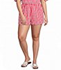 Sugarlips Plus Size Chelli Checkered Gingham Printed High Rise Coordinating Shorts - Image 1