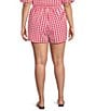 Sugarlips Plus Size Chelli Checkered Gingham Printed High Rise Coordinating Shorts - Image 2