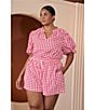 Sugarlips Plus Size Chelli Checkered Gingham Printed High Rise Coordinating Shorts - Image 5