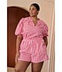 Sugarlips Plus Size Chelli Checkered Gingham Printed High Rise Coordinating Shorts - Image 6