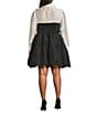 Sugarlips Plus Size Delia Collared Long Sleeve Colorblock Bubble Hem Taffeta Mini Dress - Image 2