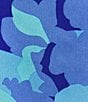 Color:Cobalt Blue - Image 4 - Plus Size Floral Matte Satin Split Neck Ruffle 3/4 Sleeve Blouse
