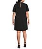 Sugarlips Plus Size Hendra Rhinestone Bow Mock Neck Short Sleeve Mini Dress - Image 2