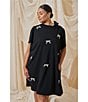 Sugarlips Plus Size Hendra Rhinestone Bow Mock Neck Short Sleeve Mini Dress - Image 4