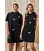 Sugarlips Plus Size Hendra Rhinestone Bow Mock Neck Short Sleeve Mini Dress - Image 6