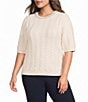 Sugarlips Plus Size Julise Rhinestone Crew Neck Short Sleeve Sweater - Image 1