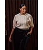 Sugarlips Plus Size Julise Rhinestone Crew Neck Short Sleeve Sweater - Image 5