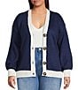 Sugarlips Plus Size Julius American Flag V-Neck Long Sleeve Cardigan, Color:Navy - Image 2