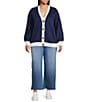 Sugarlips Plus Size Julius American Flag V-Neck Long Sleeve Cardigan, Color:Navy - Image 4