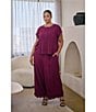 Sugarlips Plus Size Kaisy Crew Neck Short Sleeve Embroidered Trim Coordinating Button Front Top - Image 4