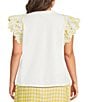 Sugarlips Plus Size Keny Round Neck Ruffle Cap Sleeve Knit Top - Image 2