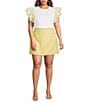 Sugarlips Plus Size Keny Round Neck Ruffle Cap Sleeve Knit Top - Image 3