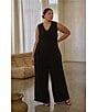 Sugarlips Plus Size Klara Sleeveless Wide Leg Jumpsuit, Color:Black - Image 4